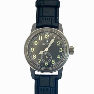 Bulova Mens Military Hack Watch 40mm C860736 New Battery New Leather Band WR
